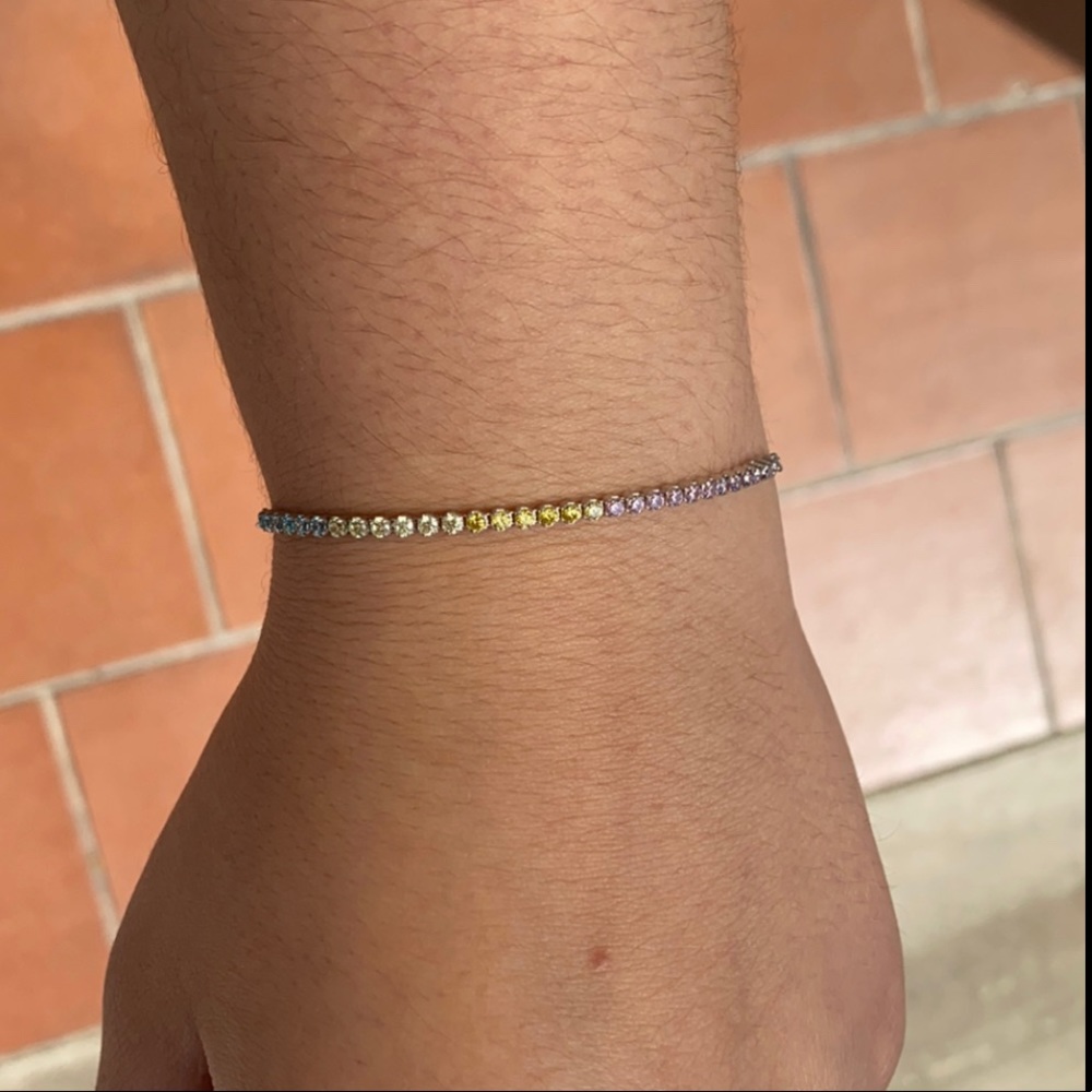 Pandora rainbow sparkling slider tennis bracelet